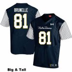 Notre Dame Fighting Irish Men's Jay Brunelle #81 Navy Under Armour Alternate Authentic Stitched Big & Tall College NCAA Football Jersey AUI2399PA